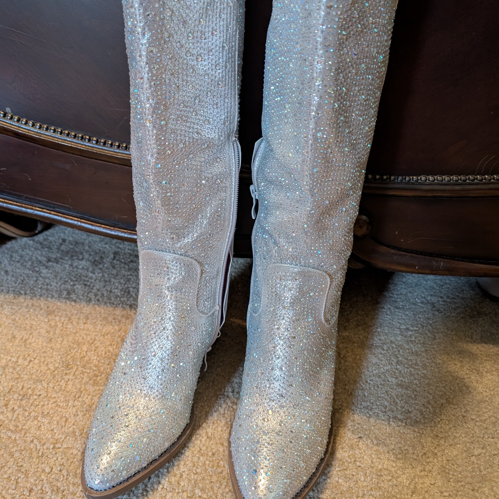 Glittering Silver Women's Boots